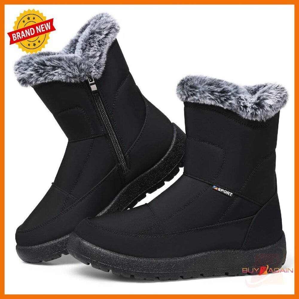 Women's Waterproof Snow Boots Fur Lined Anti-Slip Ankle Booties
